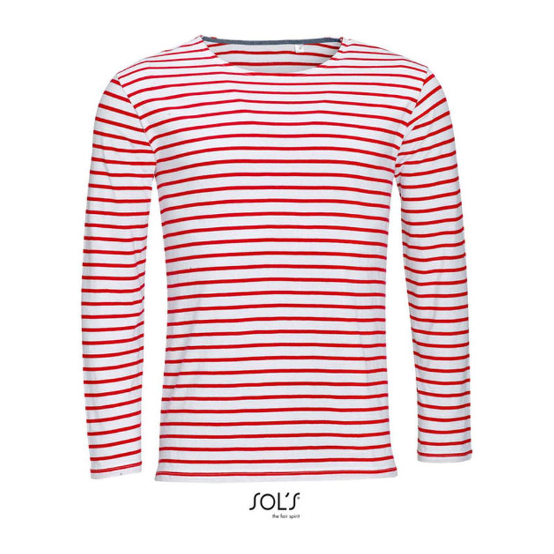 SOL'S MARINE MEN - LONG SLEEVE STRIPED T-SHIRT