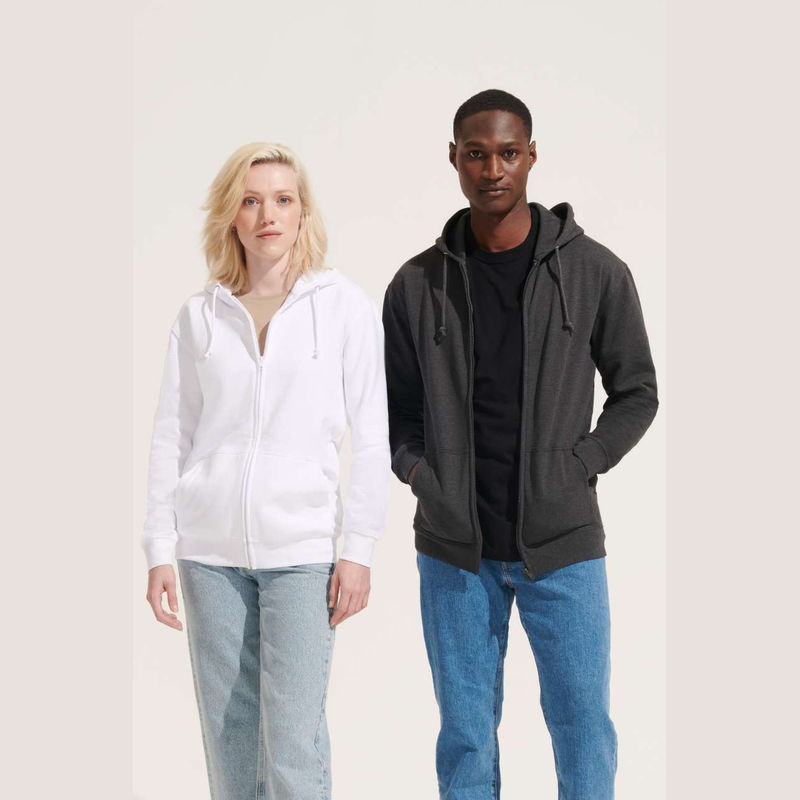 SOL'S Carter unisex mikina na celopropínací zip