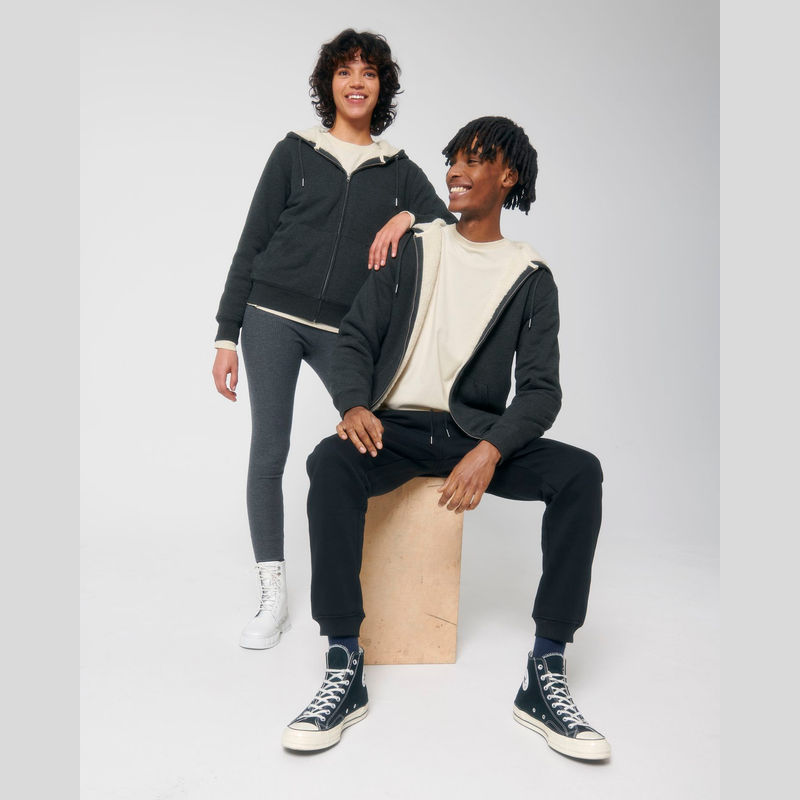 Hygger Sherpa unisex podšitá mikina na zip s kapuc