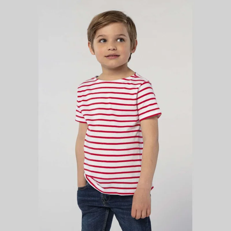 SOL'S Miles Kids pruhované dětské tričko s kulatým