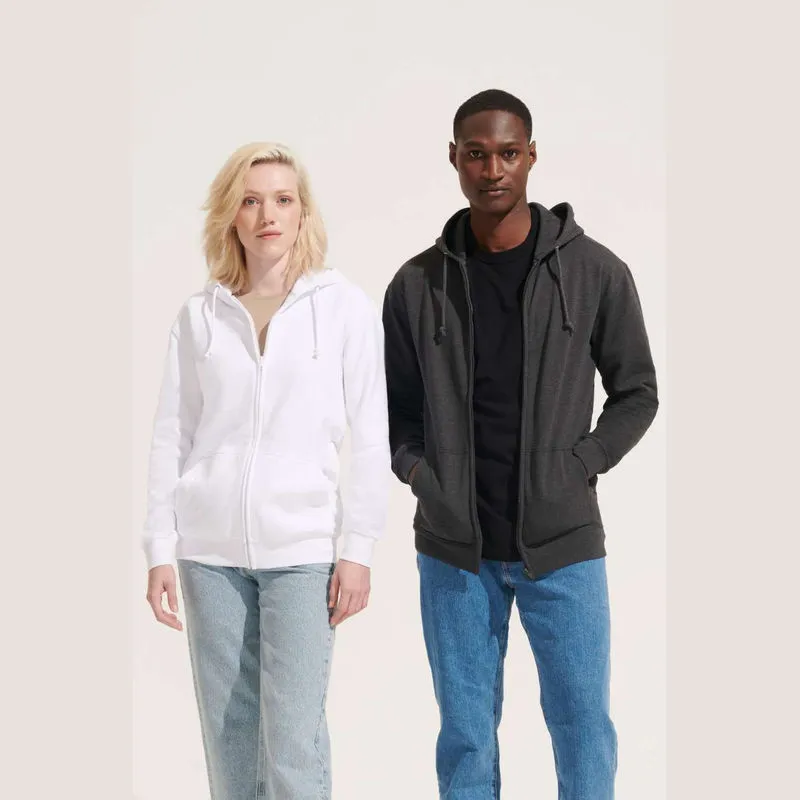 SOL'S Carter unisex mikina na celopropínací zip