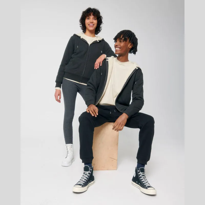 Hygger Sherpa unisex lined zip-thru hoodie